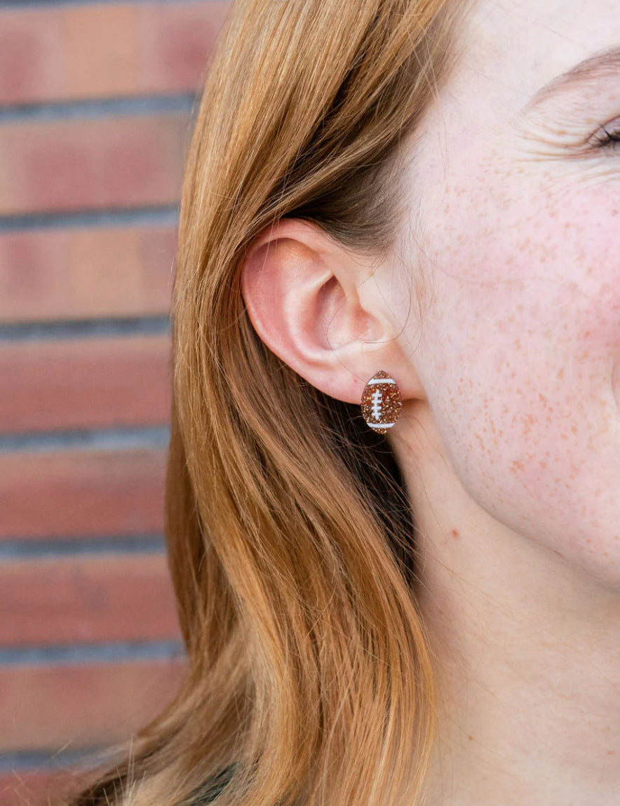 Glitter Football Stud Earrings