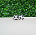 Load image into Gallery viewer, Glitter Soccer Stud Earrings
