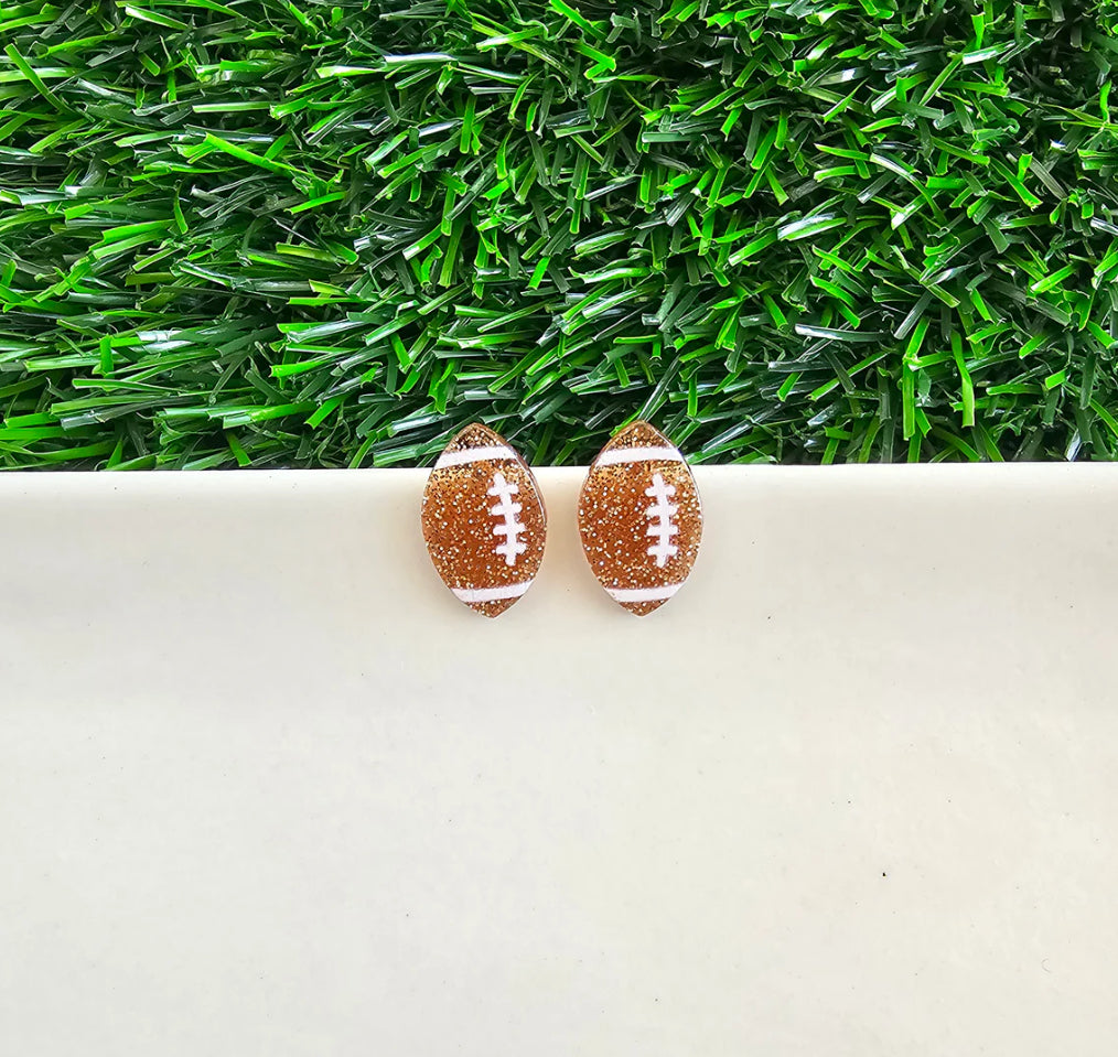 Glitter Football Stud Earrings