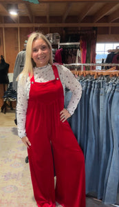 Red Velvet Overalls