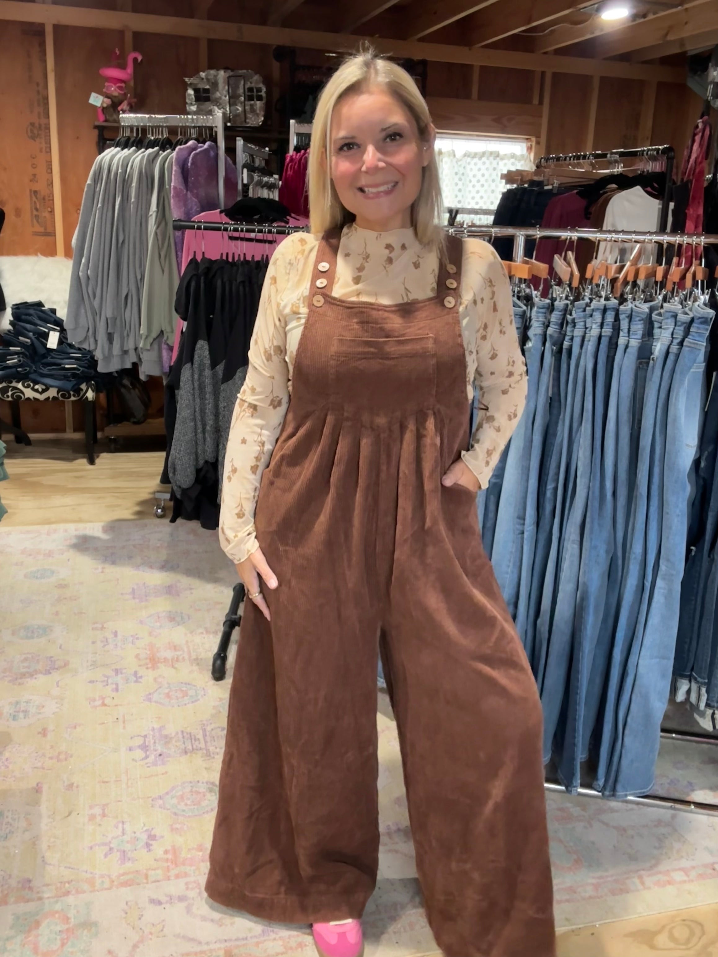 Chocolate Corduroy Overalls