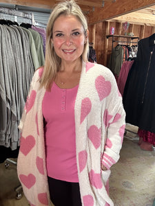 Pink Heart Cloud Cardigan