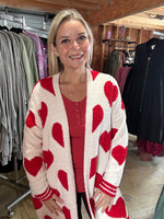 Load image into Gallery viewer, Red Heart Cardigan
