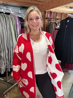 Load image into Gallery viewer, Red Heart Cardigan
