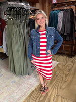 Load image into Gallery viewer, Candy Striper Sweater Dress
